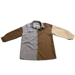 Colorblock Button-Up Shirt